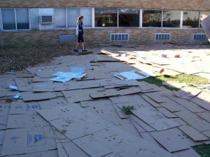 Sheet mulching the Westwood Highschool Permaculture Garden