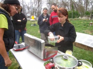 Lisa adding mugwort